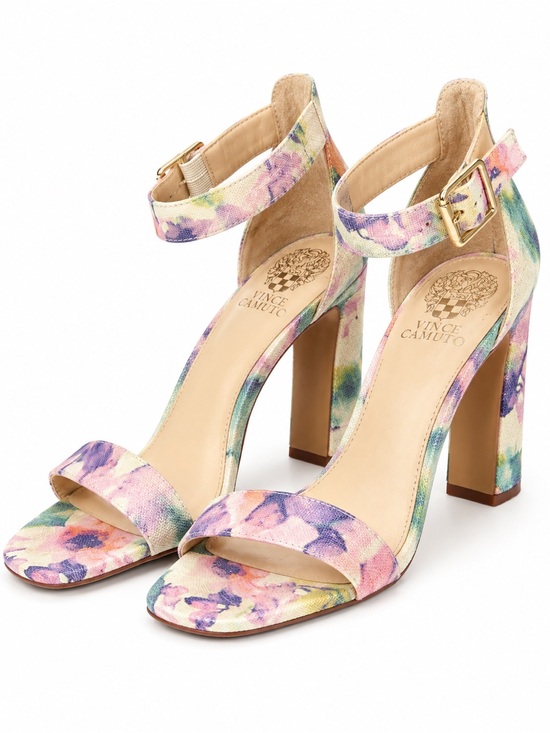 Vince Camuto Shoes - Vince Camuto Floral Ankle Strap Block Heel Sandals Size 9M / 40